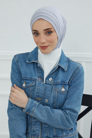 Jersey Shawl Instant Combed Coton Shawl Head Wrap Instant Modesty Turban Cap Scarf Ready to Wear Hijab,PS-43 Grey 2