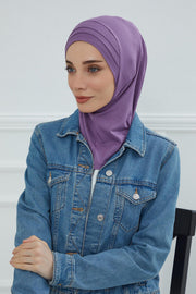 Jersey Shawl Instant Combed Coton Shawl Head Wrap Instant Modesty Turban Cap Scarf Ready to Wear Hijab,PS-43 Purple 2