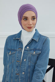 Jersey Shawl Instant Combed Coton Shawl Head Wrap Instant Modesty Turban Cap Scarf Ready to Wear Hijab,PS-43 Purple 2