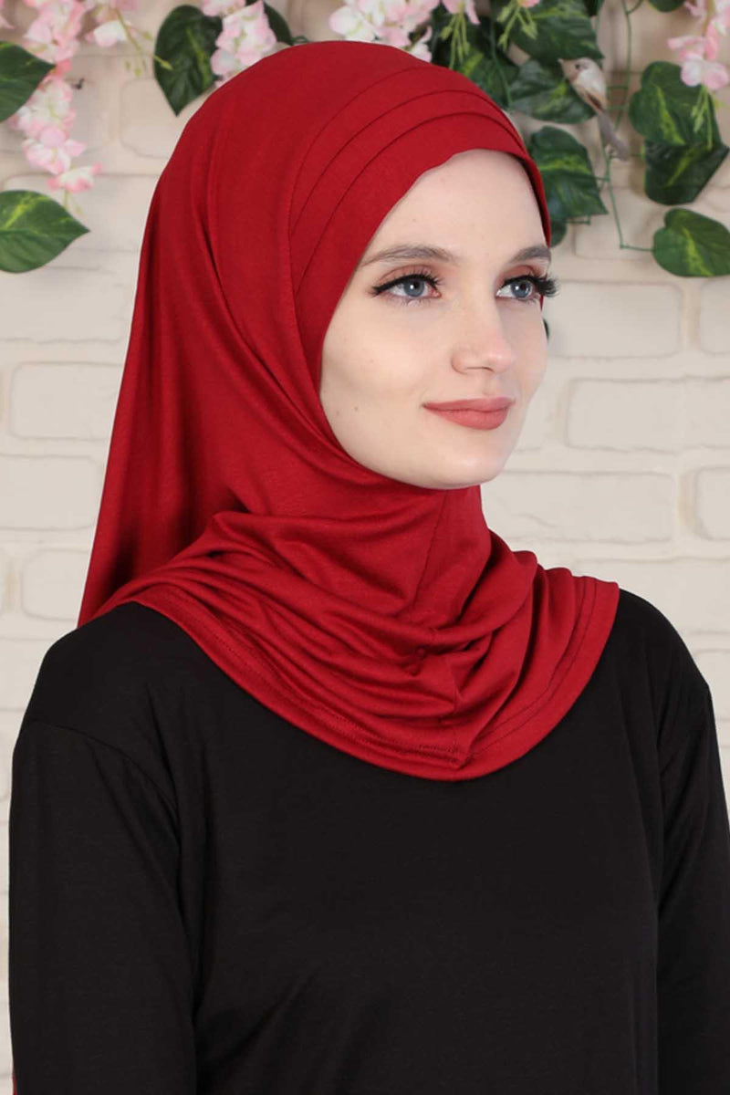 Jersey Shawl Instant Combed Coton Shawl Head Wrap Instant Modesty Turban Cap Scarf Ready to Wear Hijab,PS-43 Caramel Brown