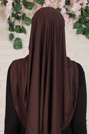 Jersey Shawl Instant Combed Coton Shawl Head Wrap Instant Modesty Turban Cap Scarf Ready to Wear Hijab,PS-43 Caramel Brown