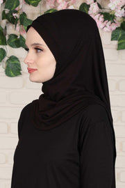 Jersey Shawl Instant Combed Coton Shawl Head Wrap Instant Modesty Turban Cap Scarf Ready to Wear Hijab,PS-43 Black