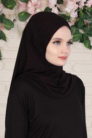 Jersey Shawl Instant Combed Coton Shawl Head Wrap Instant Modesty Turban Cap Scarf Ready to Wear Hijab,PS-43 Black