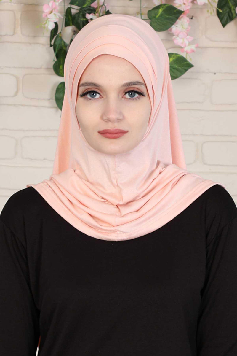 Jersey Shawl Instant Combed Coton Shawl Head Wrap Instant Modesty Turban Cap Scarf Ready to Wear Hijab,PS-43 Black