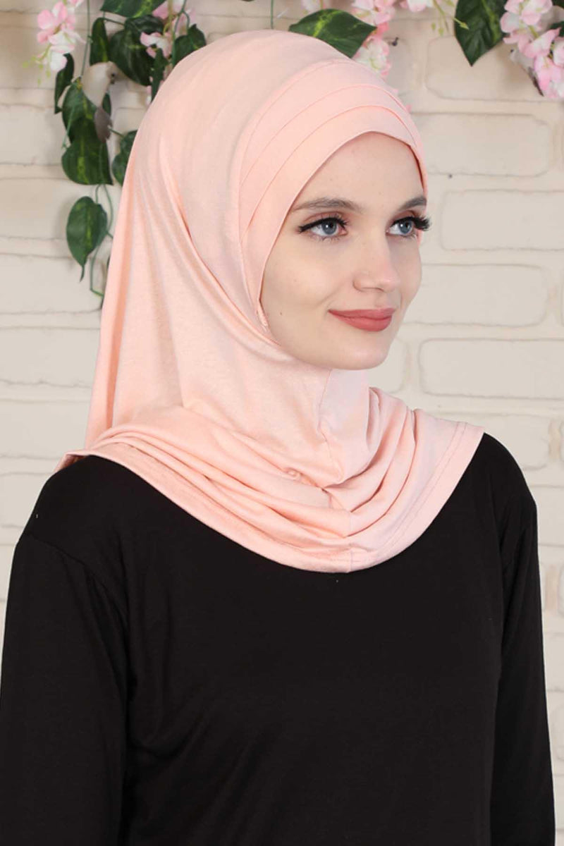Jersey Shawl Instant Combed Coton Shawl Head Wrap Instant Modesty Turban Cap Scarf Ready to Wear Hijab,PS-43 Black