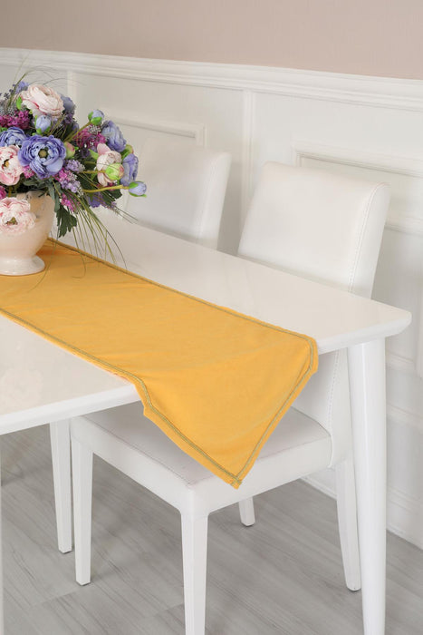 Knit Fabric Table Runner 16 x 55 inches with Rick Rack (40 x 140 cm) Machine Washable Table Cloth for Home Kitchen Decorations Wedding,R-22