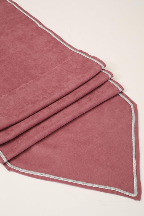Knit Fabric Table Runner 16 x 55 inches with Rick Rack (40 x 140 cm) Machine Washable Table Cloth for Home Kitchen Decorations Wedding,R-22