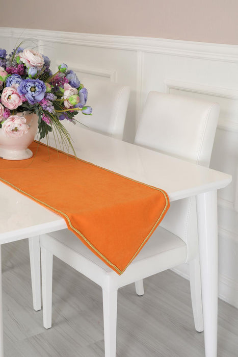 Knit Fabric Table Runner 16 x 55 inches with Rick Rack (40 x 140 cm) Machine Washable Table Cloth for Home Kitchen Decorations Wedding,R-22