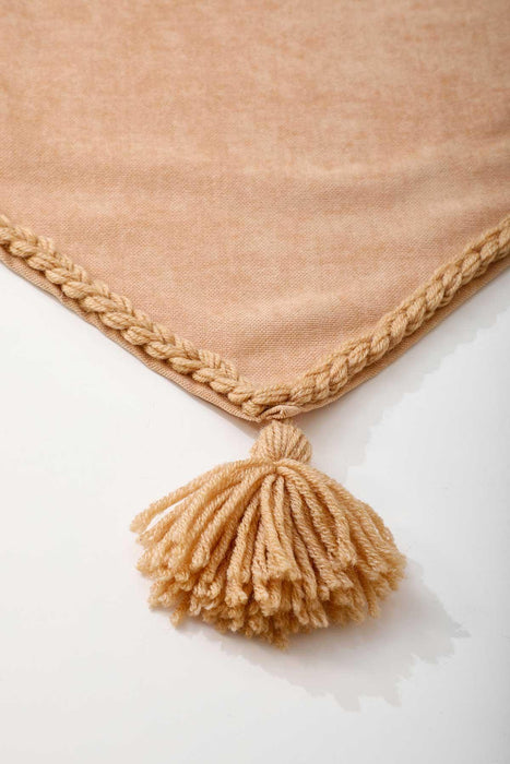 Strickstoff-Tischläufer mit handgefertigter Stickerei und Quasten 16 x 48 Zoll (40 x 120 cm) Maschinenwaschbare Bastel-Tischdecke, R-31O