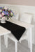 Knit Fabric Table Runner with Rick Rack 12 x 36 inches (30 x 90 cm) Machine Washable Table Cloth for Home Kitchen Decorations Wedding,R-22 Black - Silver