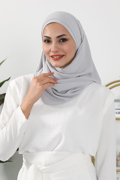Luxury Instant Pleated Shawl Hijab for Women, Modest Wear Lightweight Aerobin Scarf, Practical Pleated Headscarf for Work, Travel & Events,CPS-90