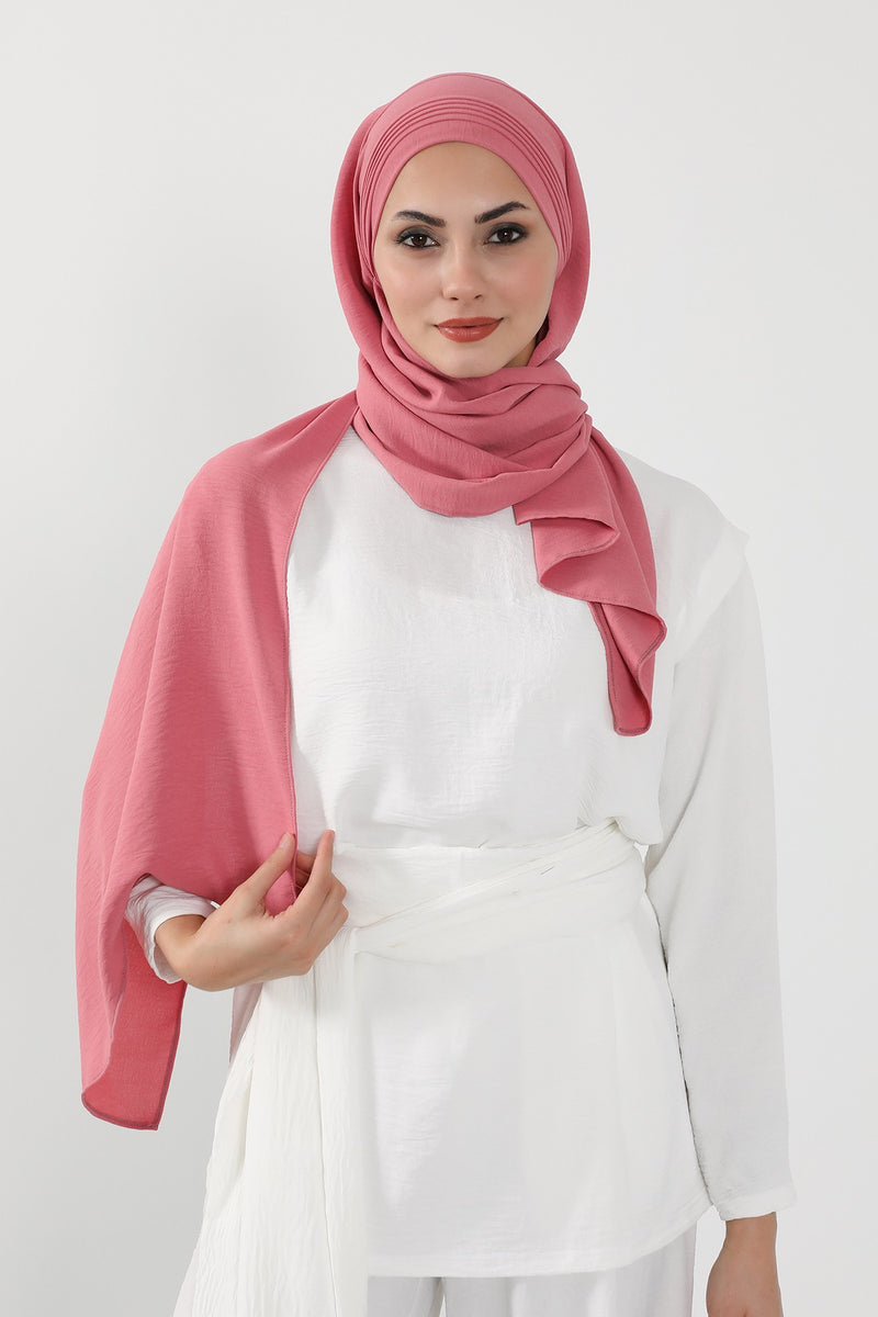 Luxury Instant Pleated Shawl Hijab for Women, Modest Wear Lightweight Aerobin Scarf, Practical Pleated Headscarf for Work, Travel & Events,CPS-90