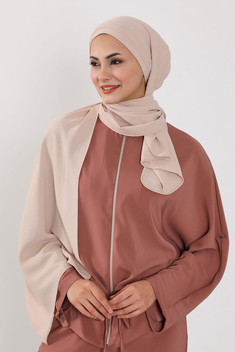Luxury Instant Pleated Shawl Hijab for Women, Modest Wear Lightweight Aerobin Scarf, Practical Pleated Headscarf for Work, Travel & Events,CPS-90