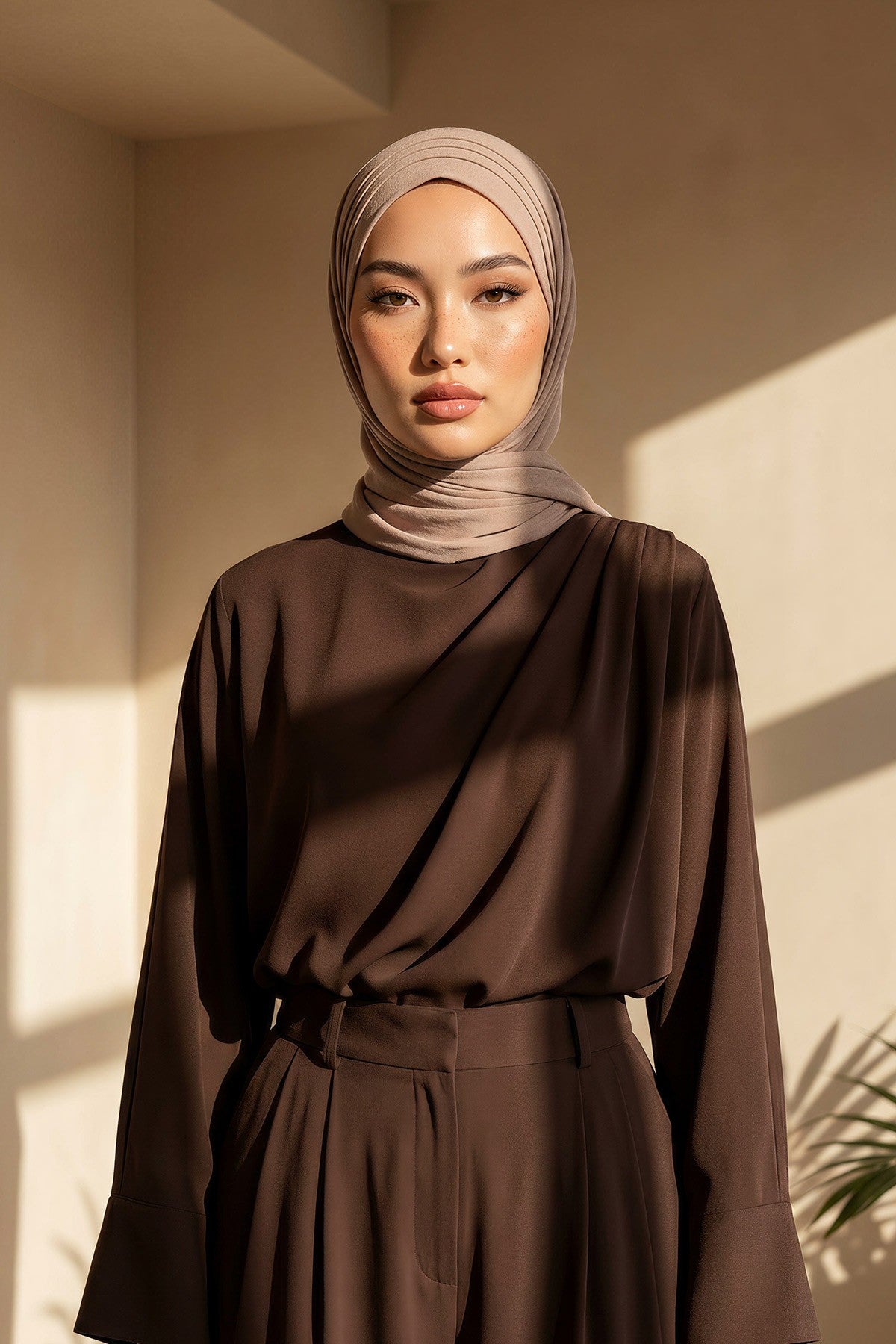 Luxury Instant Pleated Shawl Hijab for Women, Modest Wear Lightweight Aerobin Scarf, Practical Pleated Headscarf for Work, Travel & Events,CPS-90