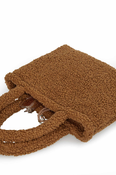 Magnetic Closure Teddy Fabric Shoulder Bag Handmade Daily Bag Handbag Tote Bag  for Women,CK-41