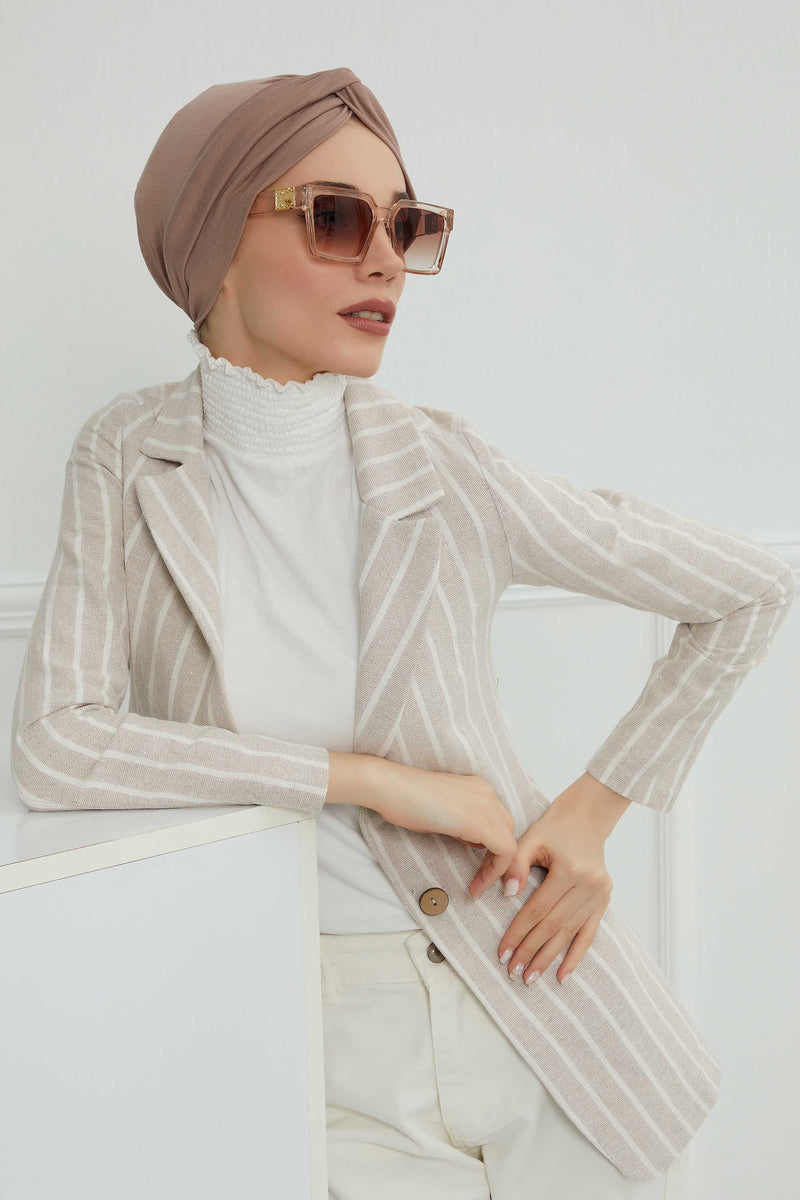 Maharajah Instant Turban Hijab for Women Headwrap Lightweight Headscarf Modest Headwear, Plain Stylish Bonnet Cap for Women,B-4