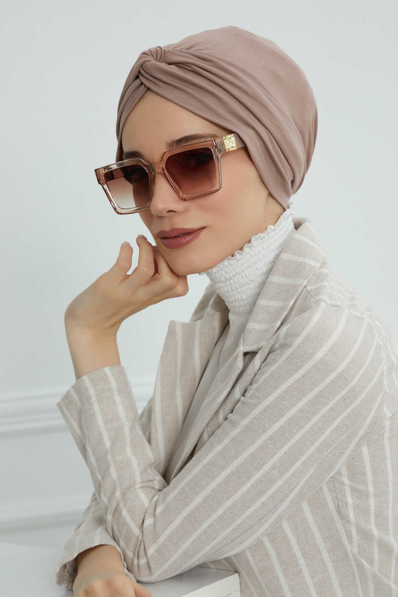 Maharajah Instant Turban Hijab for Women Headwrap Lightweight Headscarf Modest Headwear, Plain Stylish Bonnet Cap for Women,B-4