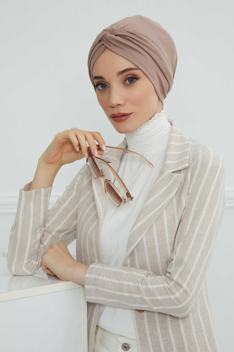 Maharajah Instant Turban Hijab for Women Headwrap Lightweight Headscarf Modest Headwear, Plain Stylish Bonnet Cap for Women,B-4