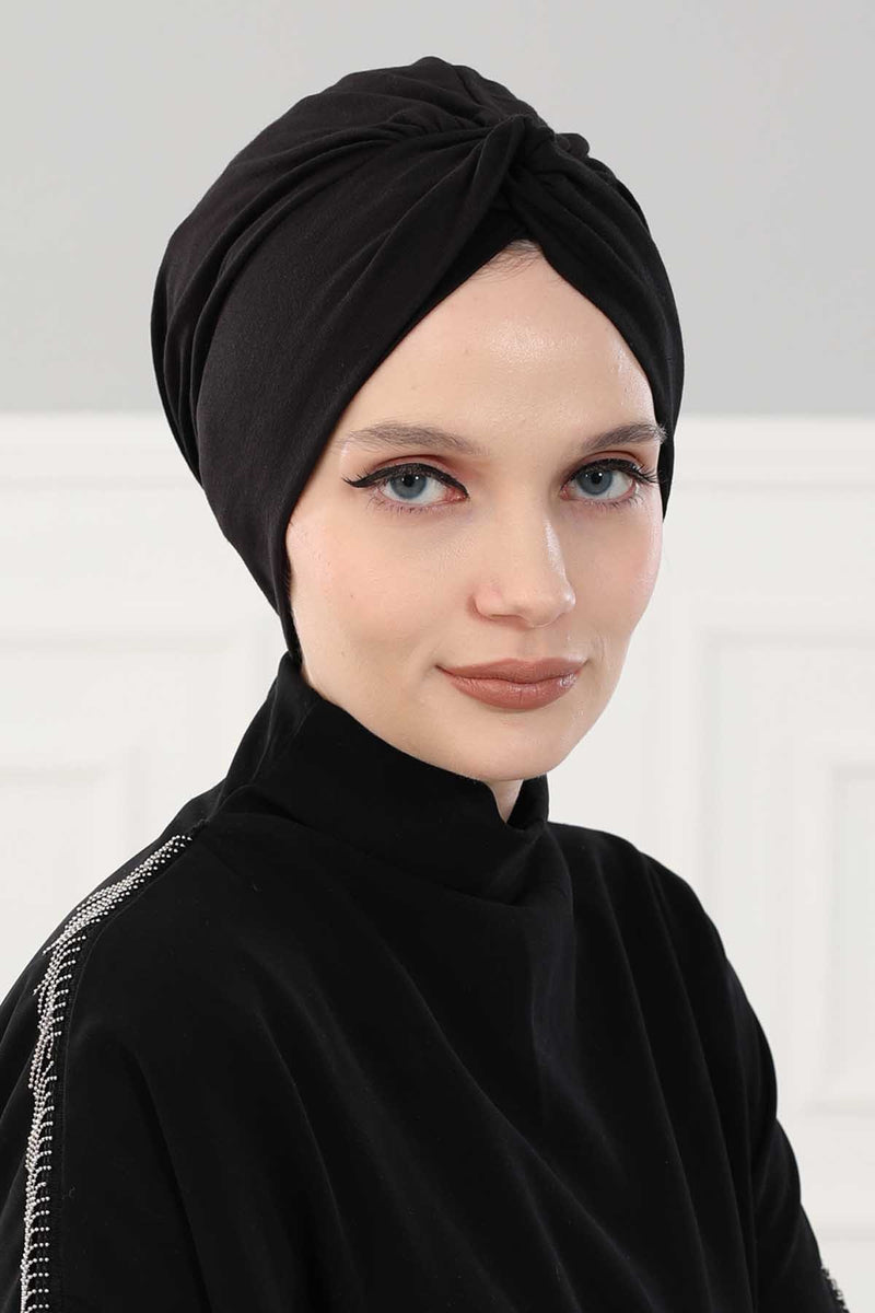 Maharajah Instant Turban Hijab for Women Headwrap Lightweight Headscarf Modest Headwear, Plain Stylish Bonnet Cap for Women,B-4