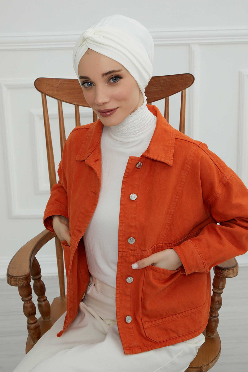 Maharajah Instant Turban Hijab for Women Headwrap Lightweight Headscarf Modest Headwear, Plain Stylish Bonnet Cap for Women,B-4