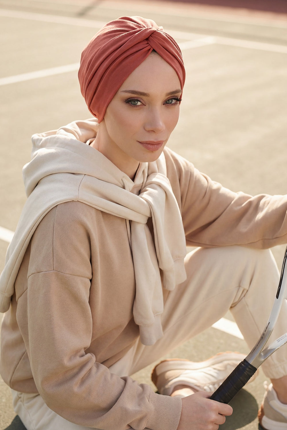 Maharajah Instant Turban Hijab for Women Headwrap Lightweight Headscarf Modest Headwear, Plain Stylish Bonnet Cap for Women,B-4 Salmon