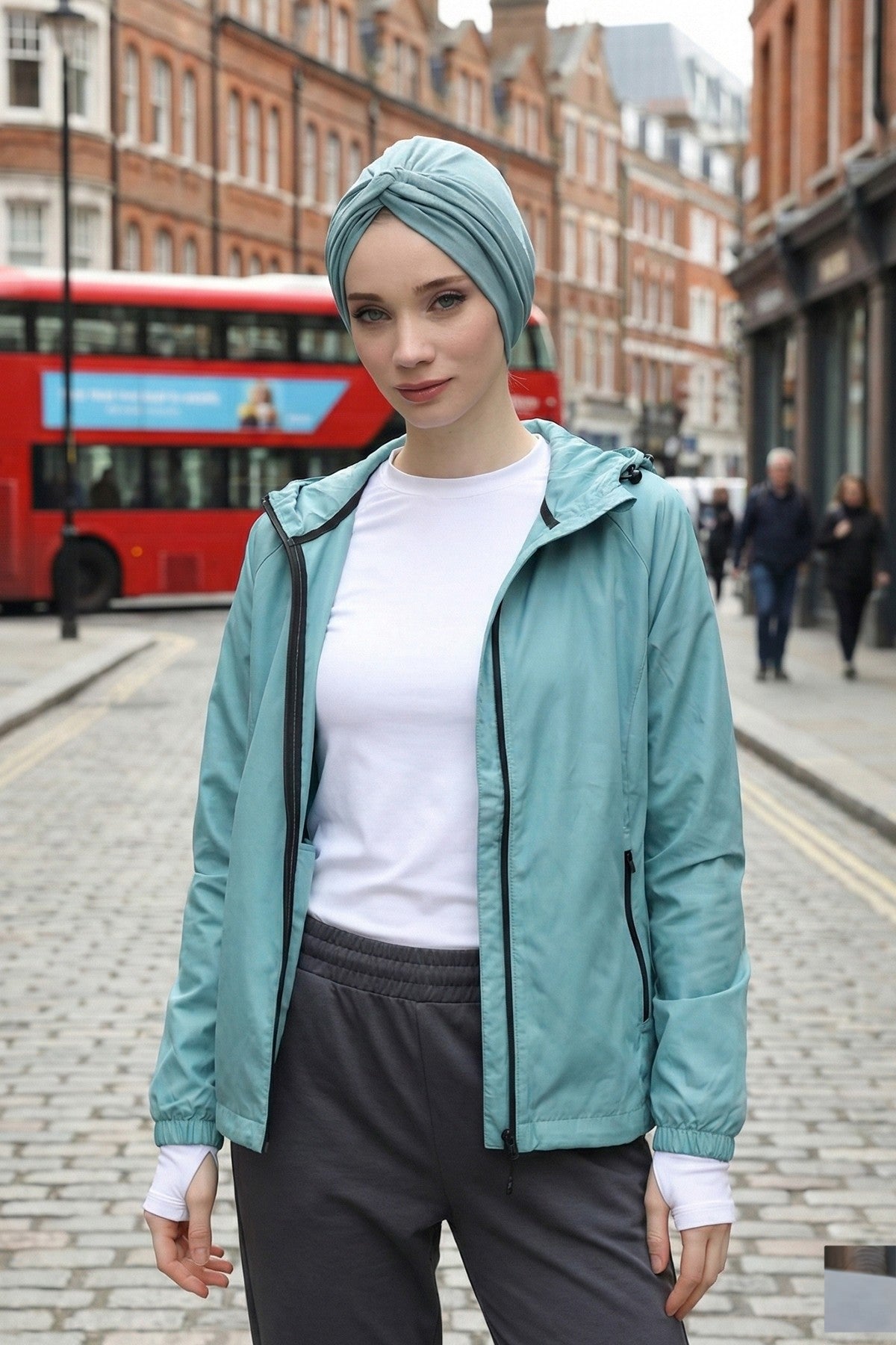 Maharajah Instant Turban Hijab for Women Headwrap Lightweight Headscarf Modest Headwear, Plain Stylish Bonnet Cap for Women,B-4 Dark Mint