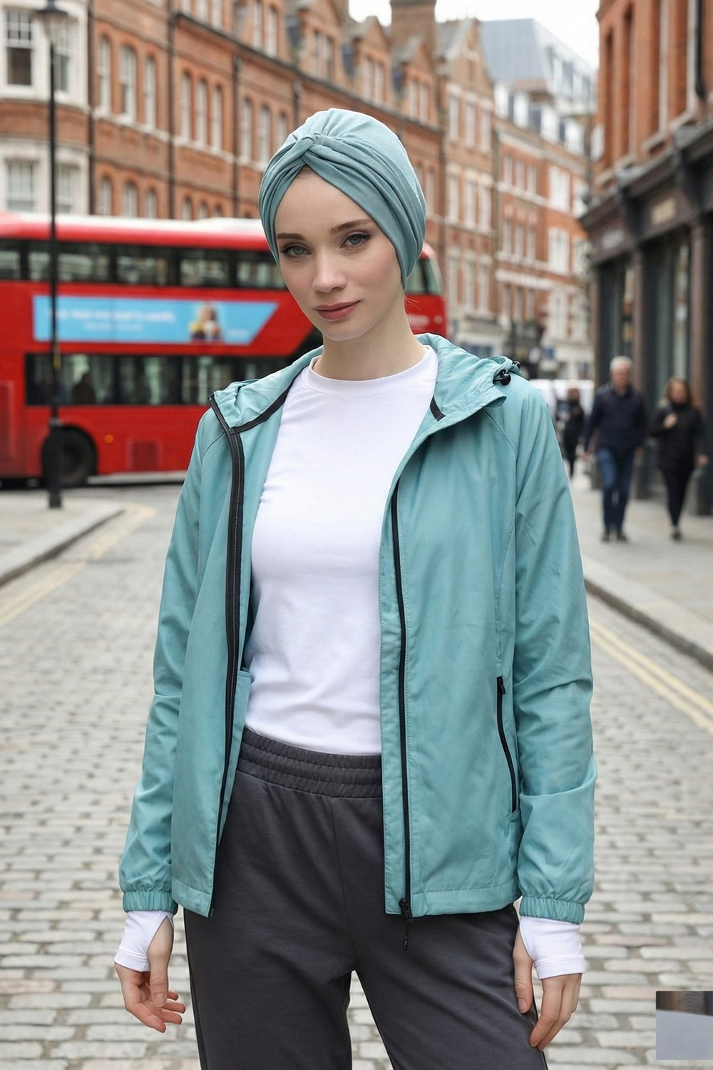 Maharajah Instant Turban Hijab for Women Headwrap Lightweight Headscarf Modest Headwear, Plain Stylish Bonnet Cap for Women,B-4 Dark Mint