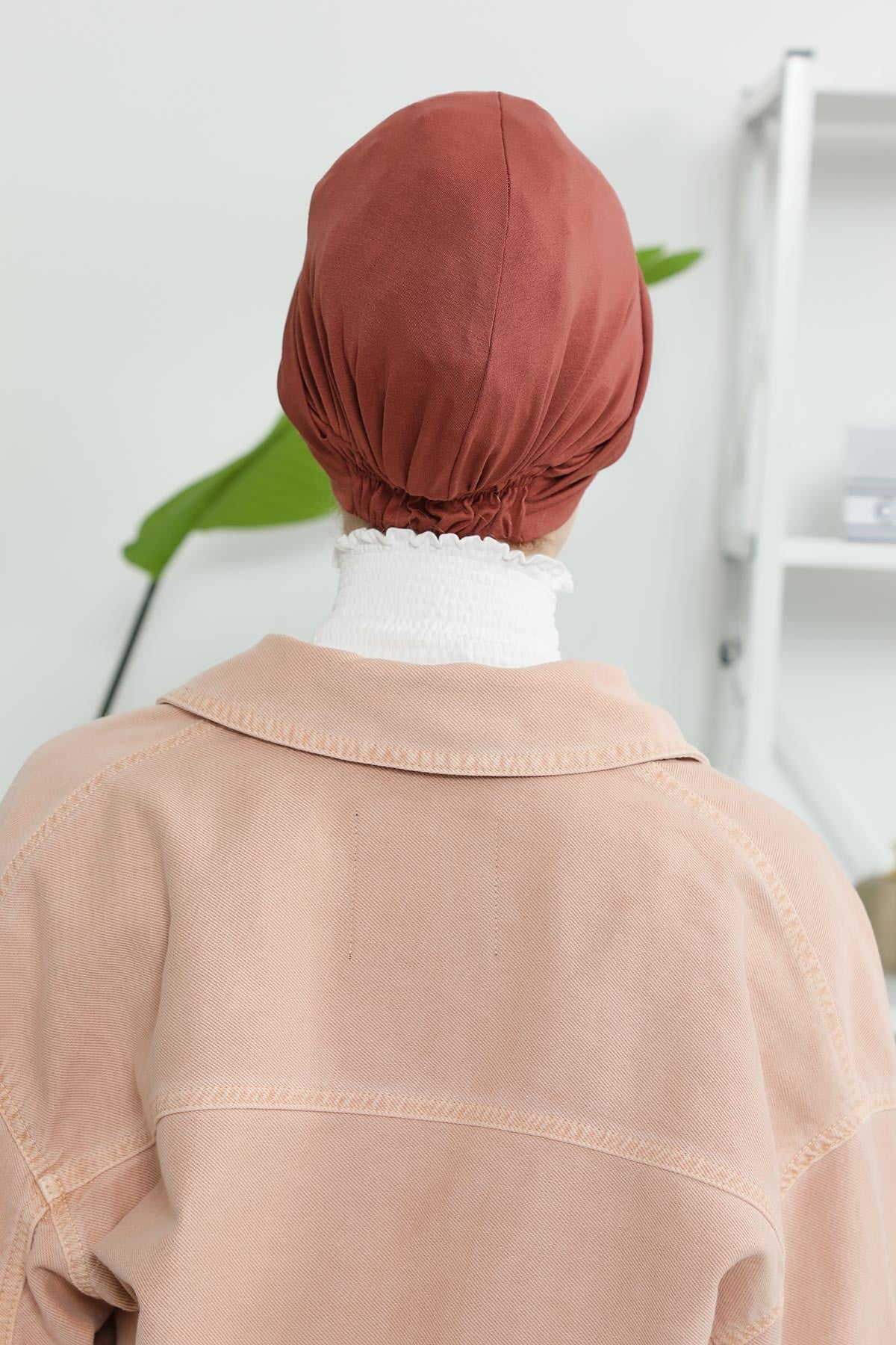 Maharajah Instant Turban Hijab for Women Headwrap Lightweight Headscarf Modest Headwear, Plain Stylish Bonnet Cap for Women,B-4 Cinnamon