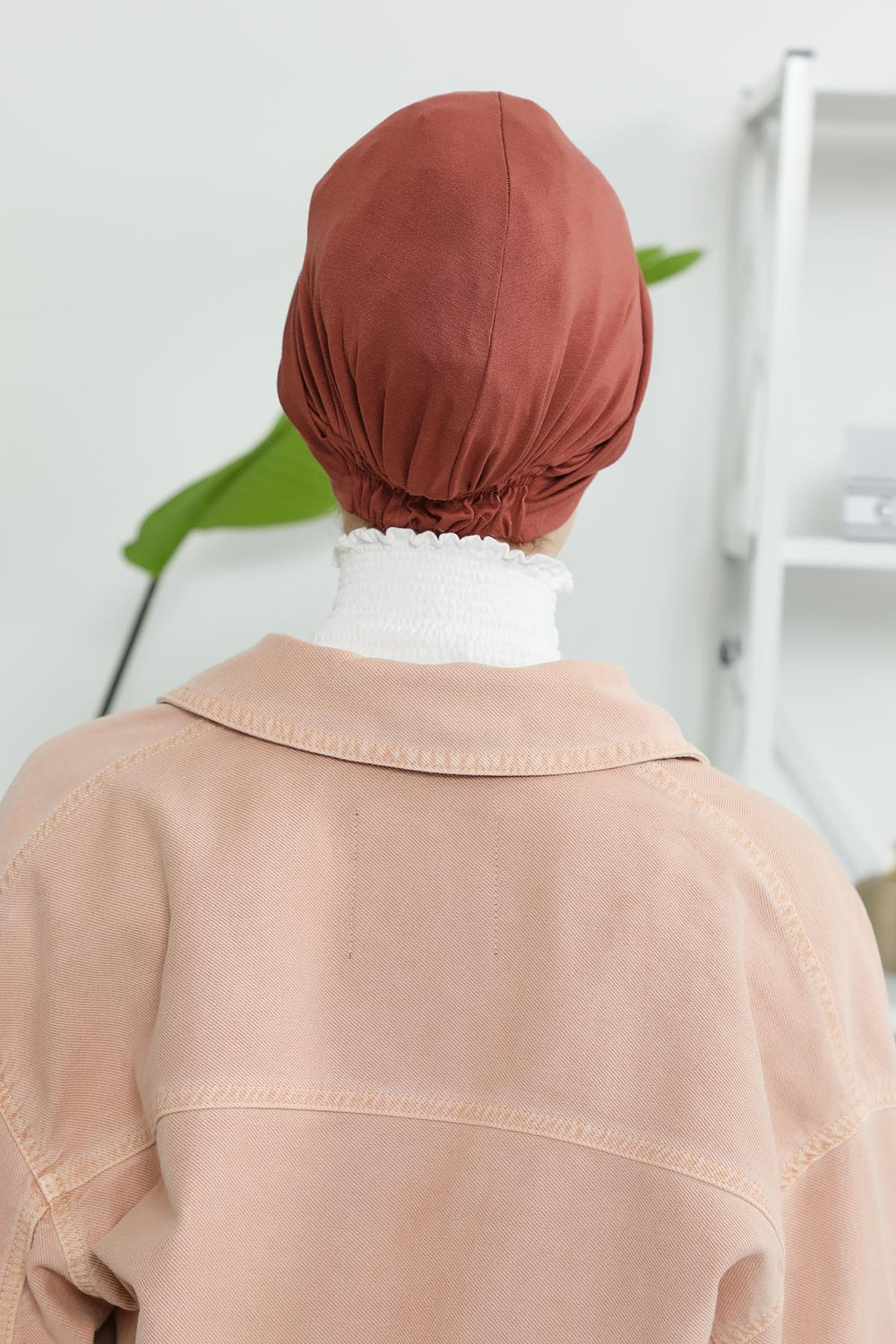 Maharajah Instant Turban Hijab for Women Headwrap Lightweight Headscarf Modest Headwear, Plain Stylish Bonnet Cap for Women,B-4 Cinnamon