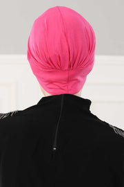 Maharajah Instant Turban Hijab for Women Headwrap Lightweight Headscarf Modest Headwear, Plain Stylish Bonnet Cap for Women,B-4 Fuchsia