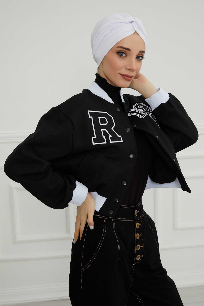 Maharajah Instant Turban Hijab for Women Headwrap Lightweight Headscarf Modest Headwear, Plain Stylish Bonnet Cap for Women,B-4 White