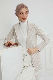 Maharajah Instant Turban Hijab for Women Headwrap Lightweight Headscarf Modest Headwear, Plain Stylish Bonnet Cap for Women,B-4 Mink