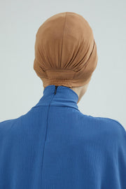 Maharajah Instant Turban Hijab for Women Headwrap Lightweight Headscarf Modest Headwear, Plain Stylish Bonnet Cap for Women,B-4 Light Brown