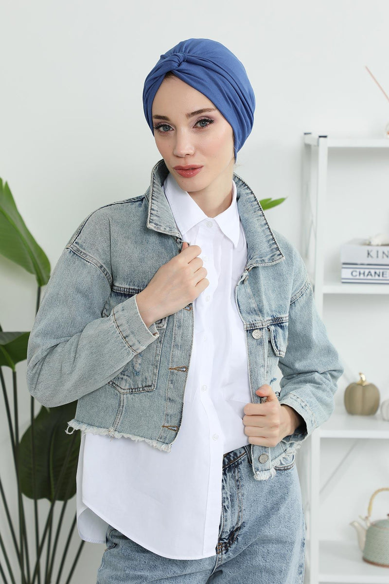 Maharajah Instant Turban Hijab for Women Headwrap Lightweight Headscarf Modest Headwear, Plain Stylish Bonnet Cap for Women,B-4