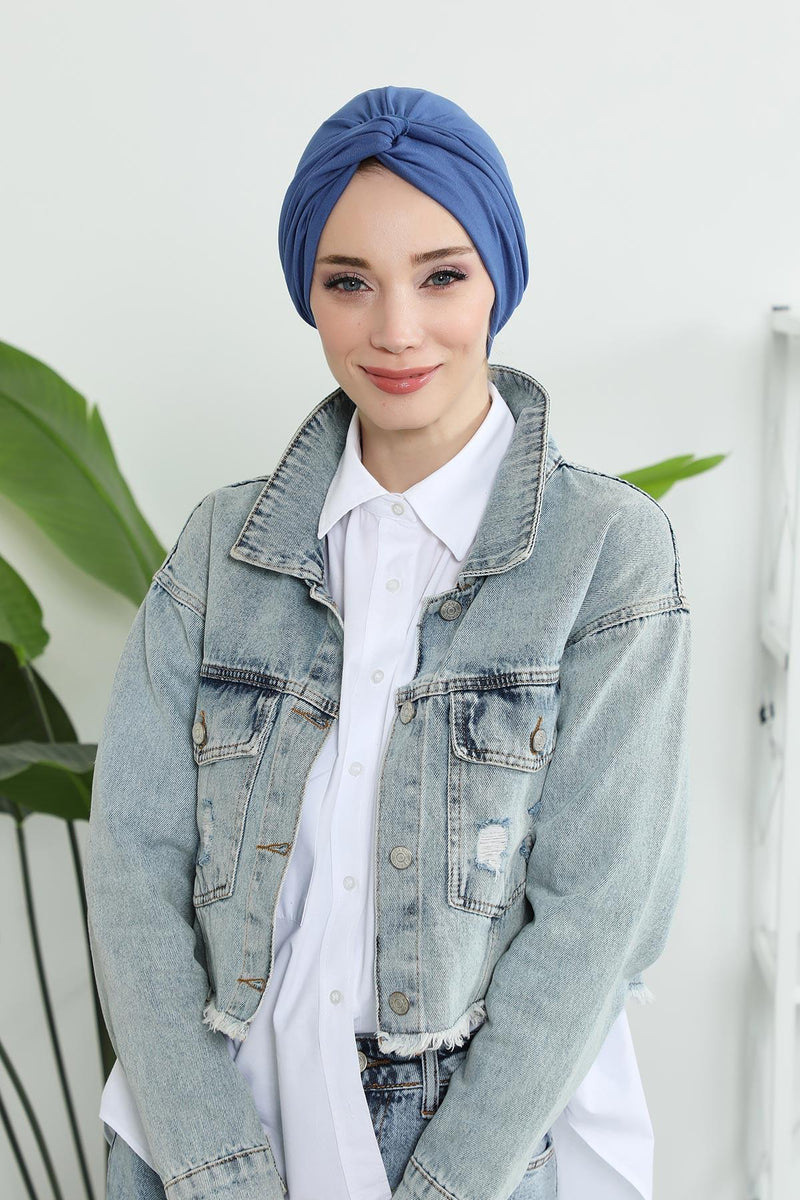 Maharajah Instant Turban Hijab for Women Headwrap Lightweight Headscarf Modest Headwear, Plain Stylish Bonnet Cap for Women,B-4