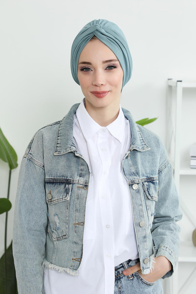 Maharajah Instant Turban Hijab for Women Headwrap Lightweight Headscarf Modest Headwear, Plain Stylish Bonnet Cap for Women,B-4