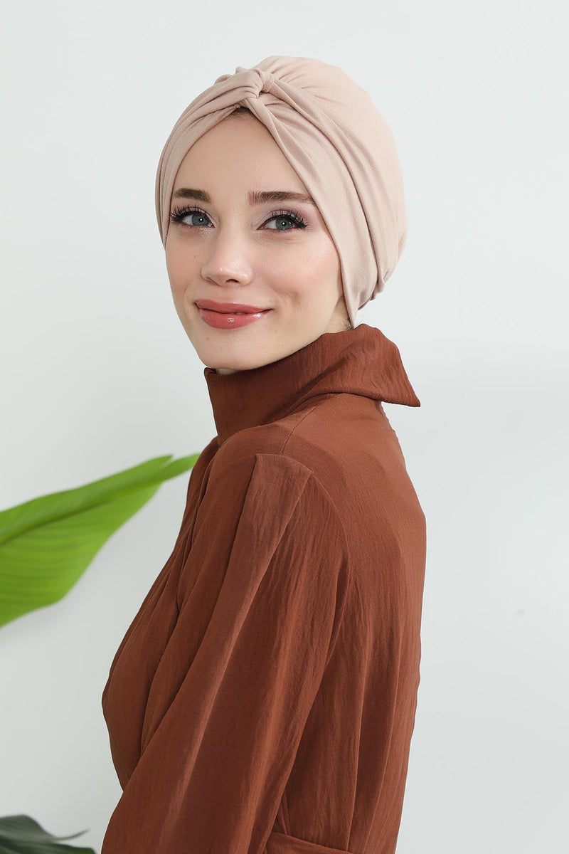 Maharajah Instant Turban Hijab for Women Headwrap Lightweight Headscarf Modest Headwear, Plain Stylish Bonnet Cap for Women,B-4