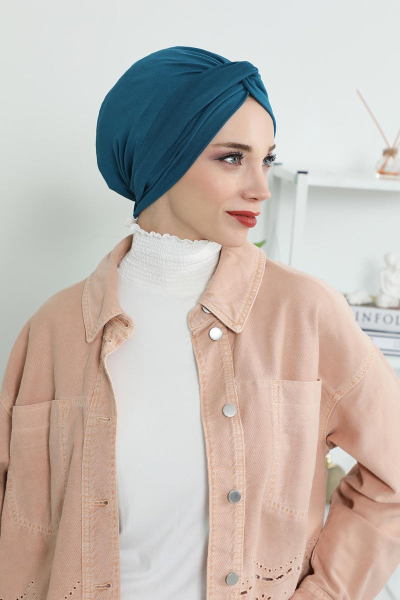 Maharajah Instant Turban Hijab for Women Headwrap Lightweight Headscarf Modest Headwear, Plain Stylish Bonnet Cap for Women,B-4