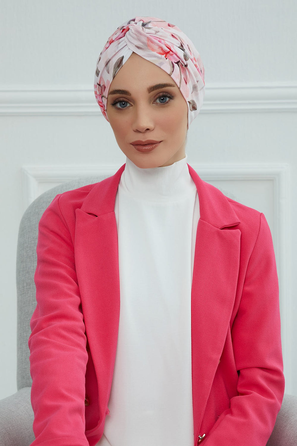 Maharajah Style Instant Turban with Various Pattern Options, Flexible Patterned Turban Bonnet Head Wrap made from Soft Cotton,B-4YD Rose Garden