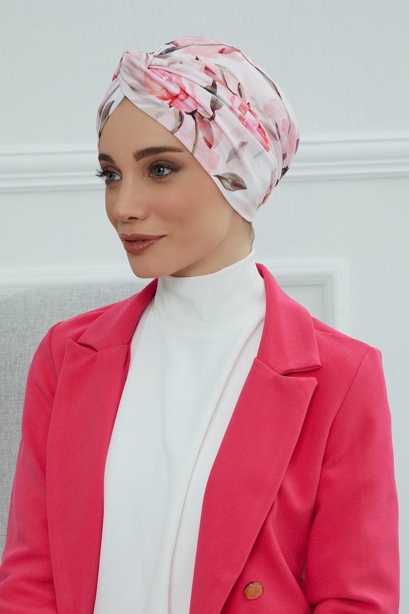 Maharajah Style Instant Turban with Various Pattern Options, Flexible Patterned Turban Bonnet Head Wrap made from Soft Cotton,B-4YD