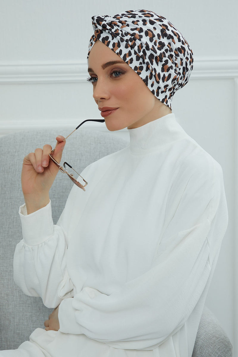 Maharajah Style Instant Turban with Various Pattern Options, Flexible Patterned Turban Bonnet Head Wrap made from Soft Cotton,B-4YD