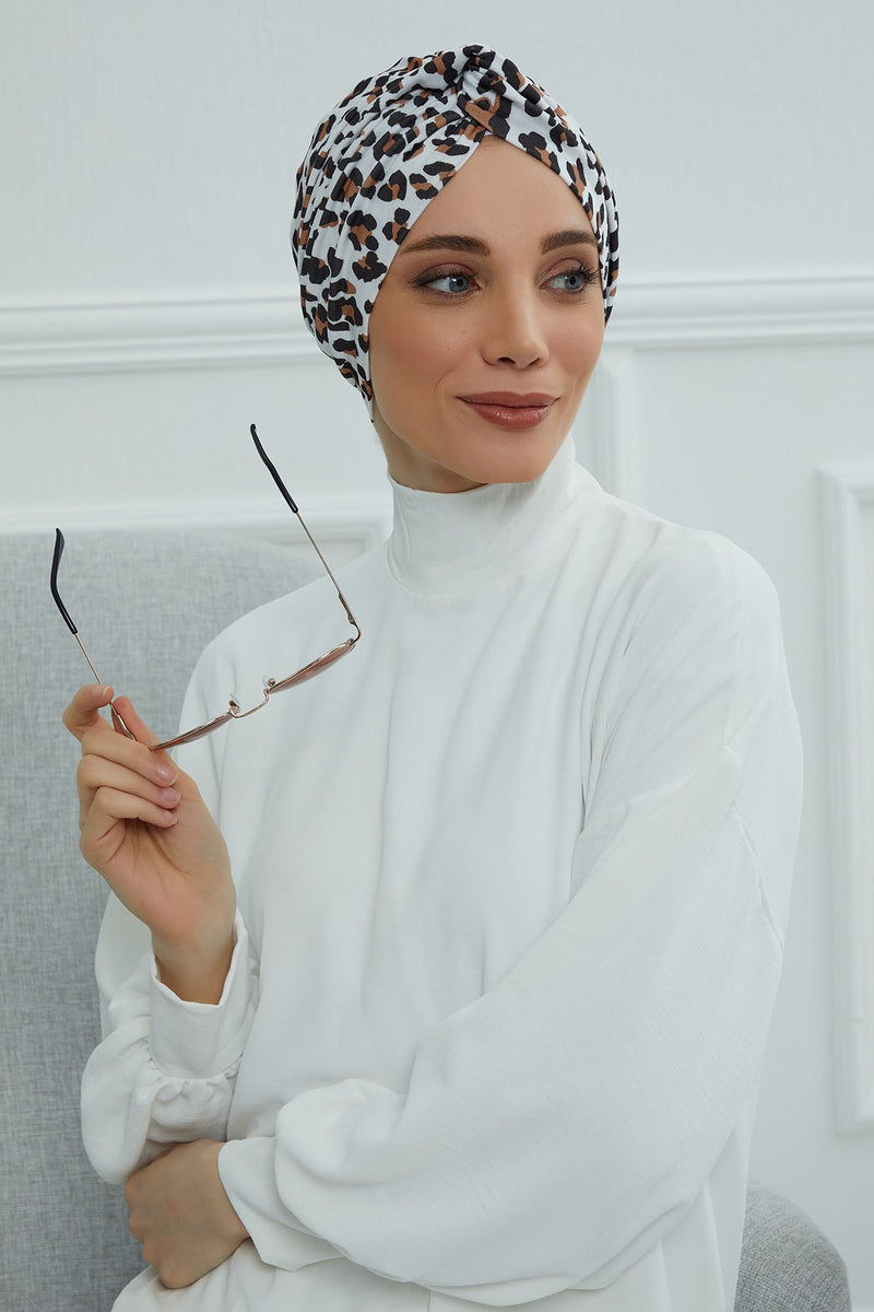 Maharajah Style Instant Turban with Various Pattern Options, Flexible Patterned Turban Bonnet Head Wrap made from Soft Cotton,B-4YD