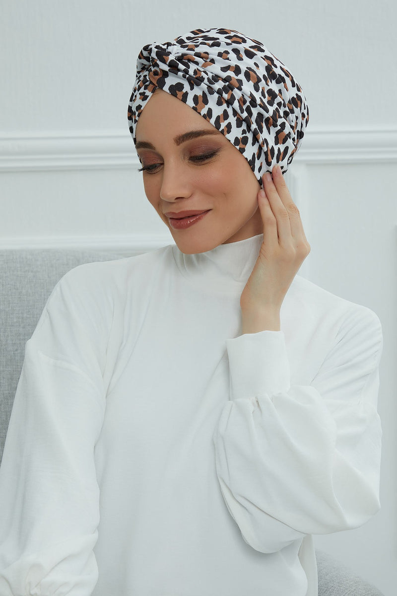 Maharajah Style Instant Turban with Various Pattern Options, Flexible Patterned Turban Bonnet Head Wrap made from Soft Cotton,B-4YD