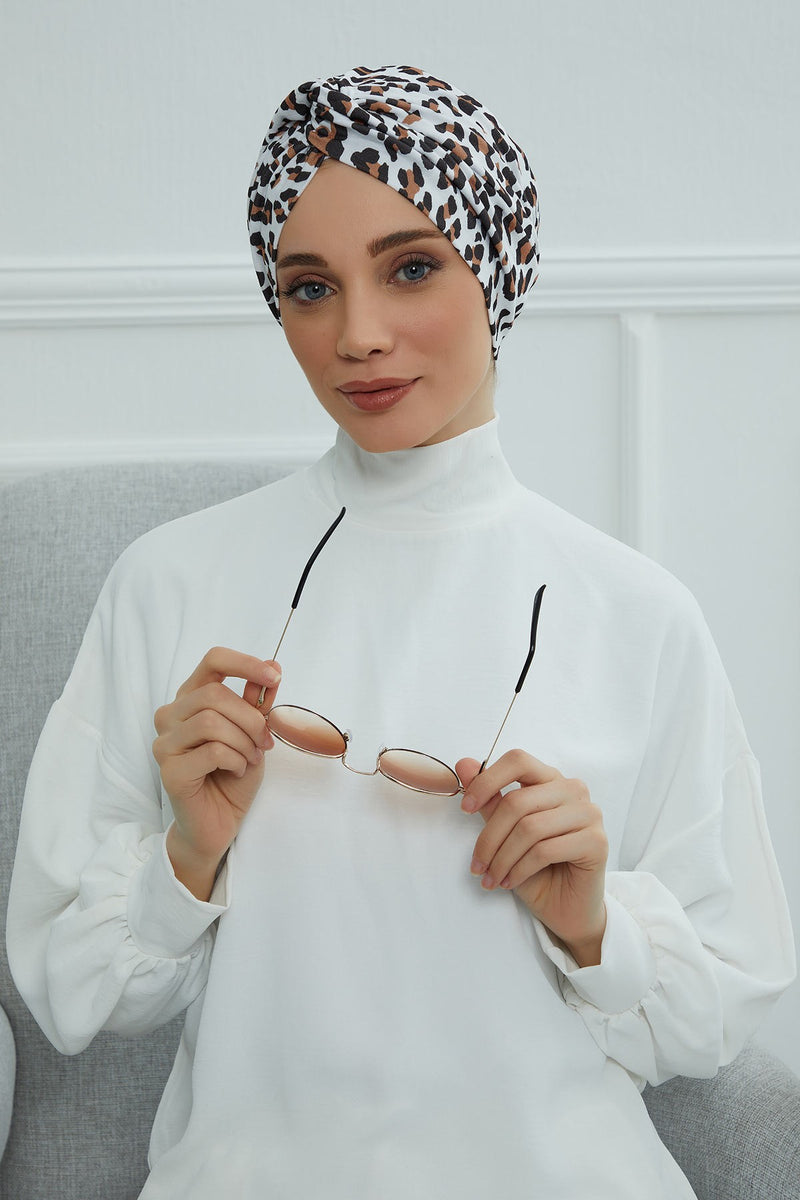 Maharajah Style Instant Turban with Various Pattern Options, Flexible Patterned Turban Bonnet Head Wrap made from Soft Cotton,B-4YD