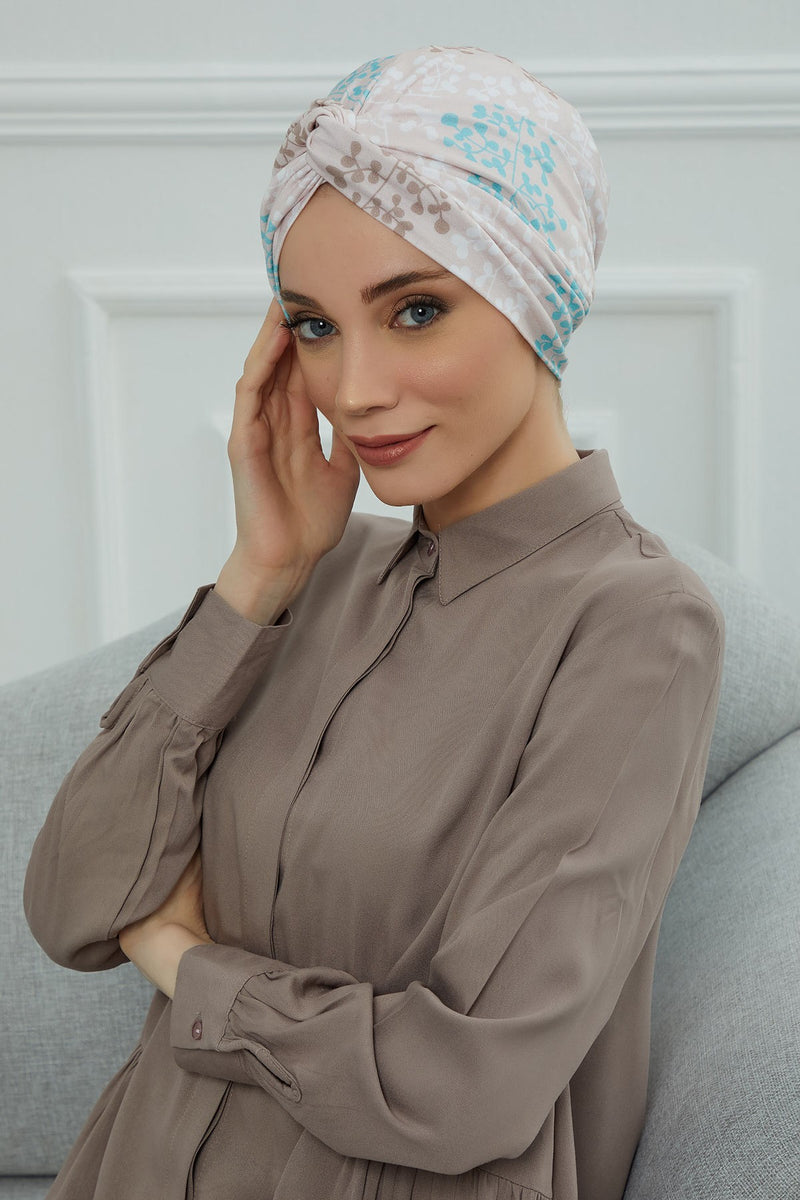 Maharajah Style Instant Turban with Various Pattern Options, Flexible Patterned Turban Bonnet Head Wrap made from Soft Cotton,B-4YD