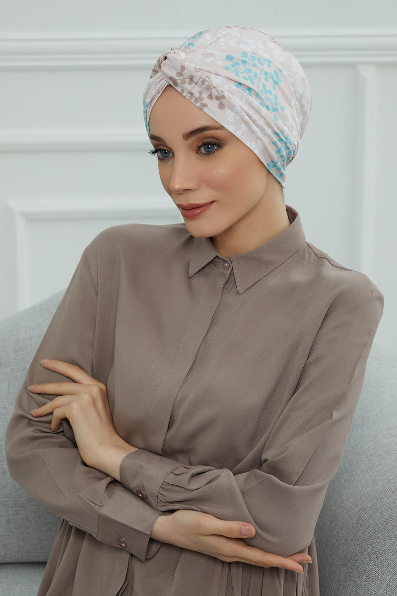 Maharajah Style Instant Turban with Various Pattern Options, Flexible Patterned Turban Bonnet Head Wrap made from Soft Cotton,B-4YD