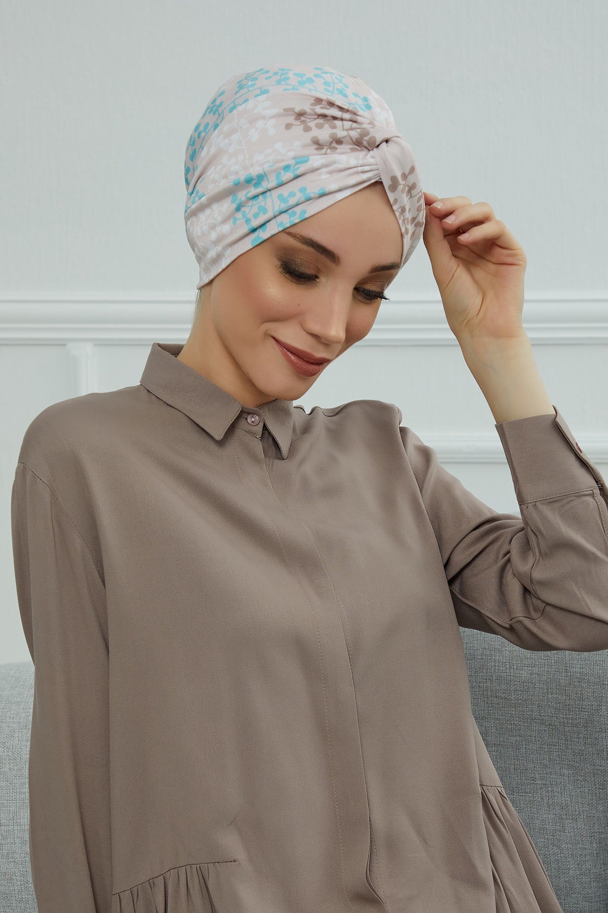 Maharajah Style Instant Turban with Various Pattern Options, Flexible Patterned Turban Bonnet Head Wrap made from Soft Cotton,B-4YD Spring Awakening