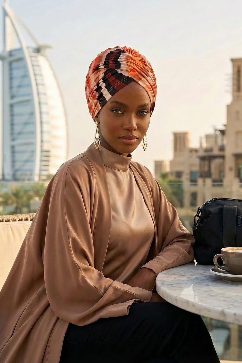 Maharajah Style Instant Turban with Various Pattern Options, Flexible Patterned Turban Bonnet Head Wrap made from Soft Cotton,B-4YD