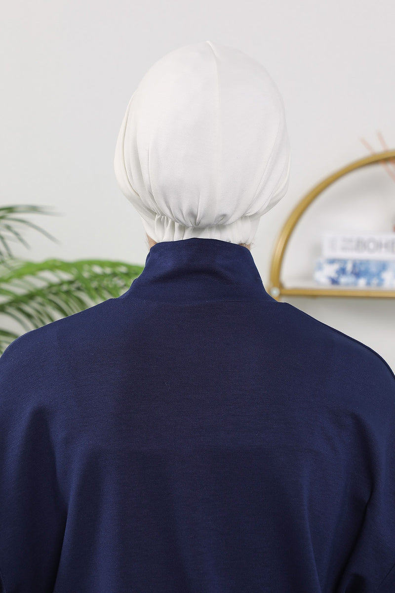 Maharajah Style Twist Turban Bonnet for Women, All Seasons Stretchy One Size Modest Headwrap, Double Face Fabric Underscarf Cap,B-4O