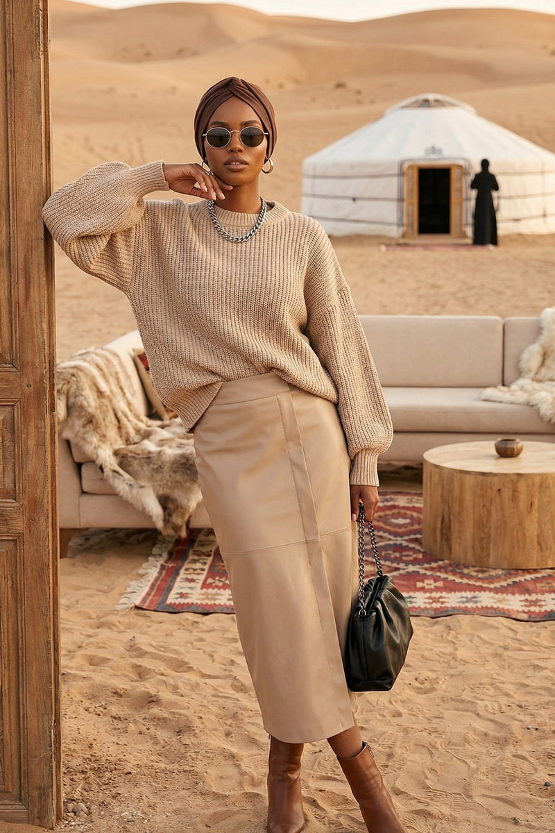 Maharajah Style Twist Turban Bonnet for Women, All Seasons Stretchy One Size Modest Headwrap, Double Face Fabric Underscarf Cap,B-4O